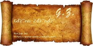 Güns Zénó névjegykártya